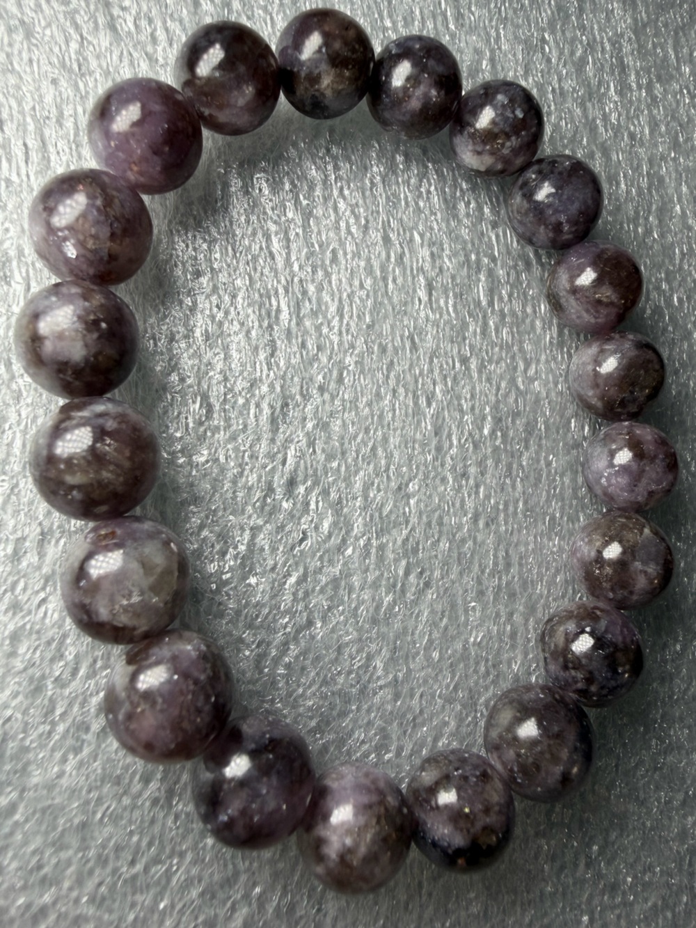 Beautiful 10MM Purple “Unicorn” Muscovite Natural Crystal Bracelet